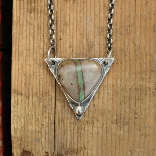 Crow Springs Ribbon Turquoise Triangle Pendant Necklace