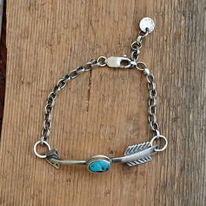 Sterling silver Arrow + Pilot Mountain Bracelet