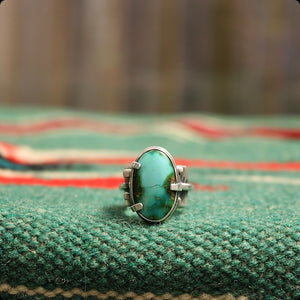 Sonoran Rose Turquoise + Sterling Ring >> UK M