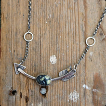 Load image into Gallery viewer, Sterling silver with New Lander Variscite Arrow Necklace