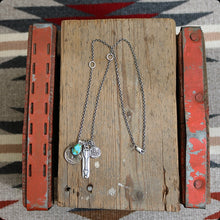 Load image into Gallery viewer, Sonoran Mountain turquoise  + 1930s Nickel Reworked Necklace