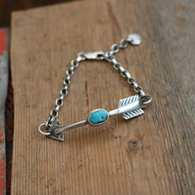 Load image into Gallery viewer, Sterling silver Arrow + Pilot Mountain Bracelet