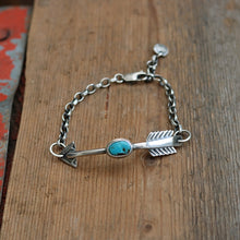 Load image into Gallery viewer, Sterling silver Arrow + Pilot Mountain Bracelet