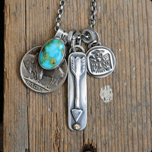 Load image into Gallery viewer, Sonoran Mountain turquoise  + 1930s Nickel Reworked Necklace