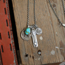 Load image into Gallery viewer, Sonoran Mountain turquoise  + 1930s Nickel Reworked Necklace