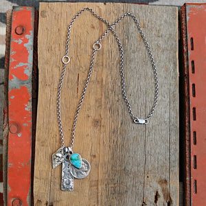 Sonoran Mountain turquoise  + 1929 Nickel Reworked Necklace