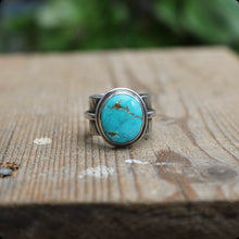 Load image into Gallery viewer, Emerald Valley Turquoise + Sterling Ring - UK O / US 7