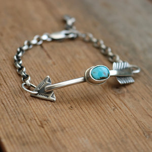 Sterling silver Arrow + Pilot Mountain Bracelet