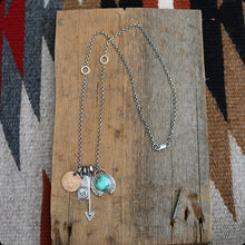 Load image into Gallery viewer, Sonoran Rose turquoise Naja, Arrow + Skull Reworked Necklace
