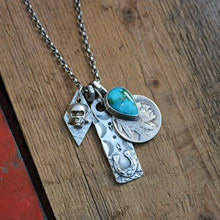 Load image into Gallery viewer, Sonoran Mountain turquoise  + 1929 Nickel Reworked Necklace