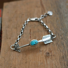 Load image into Gallery viewer, Sterling silver Arrow + Pilot Mountain Bracelet