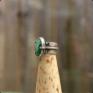 Sonoran Rose Turquoise + Sterling Ring >> UK M