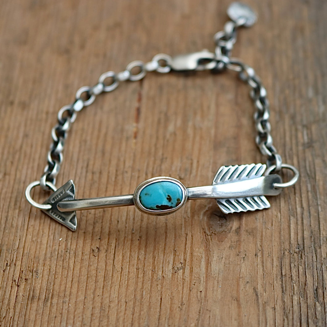 Sterling silver Arrow + Pilot Mountain Bracelet