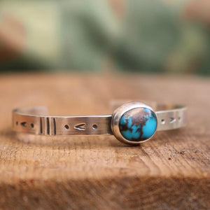 Sterling silver + Egyptian Turquoise cuff - 6.5”
