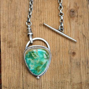 Kings Manassa Turquoise Pendant Toggle Necklace