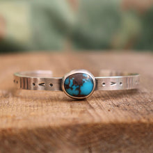 Load image into Gallery viewer, Sterling silver + Egyptian Turquoise cuff - 6.5”