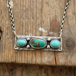 Kings Manassa Turquoise Bar Pendant Necklace