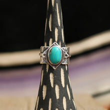 Load image into Gallery viewer, Iron Maiden Turquoise + Sterling Ring - UK S / US 9