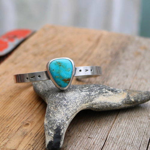 Sterling silver + Cumpas Turquoise cuff - 6.5”