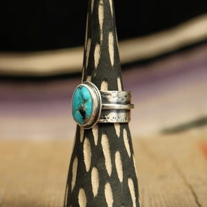 Castle Dome Turquoise + Sterling Ring - UK U / US 10