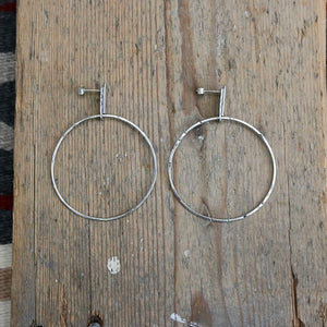 RESERVED FOR CLAIRE • Sterling Silver Bar + Hoop Post Earrings