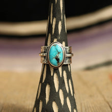 Load image into Gallery viewer, Castle Dome Turquoise + Sterling Ring - UK U / US 10