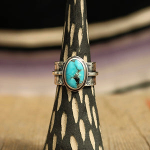 Castle Dome Turquoise + Sterling Ring - UK U / US 10