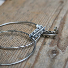 Load image into Gallery viewer, RESERVED FOR CLAIRE • Sterling Silver Bar + Hoop Post Earrings