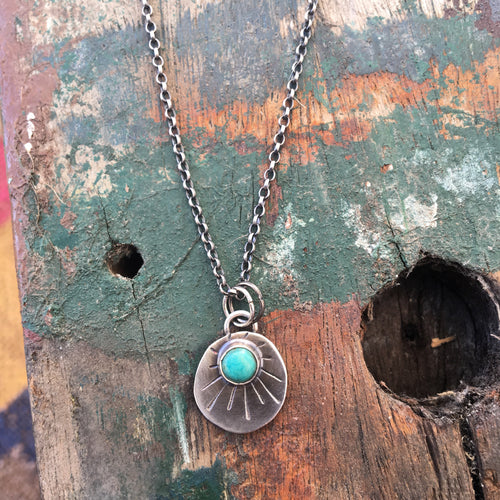 Cloud Mountain Turquoise Sun Necklace #6