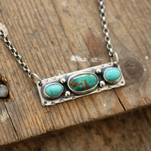 Load image into Gallery viewer, Kings Manassa Turquoise Bar Pendant Necklace