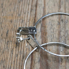 Load image into Gallery viewer, RESERVED FOR CLAIRE • Sterling Silver Bar + Hoop Post Earrings