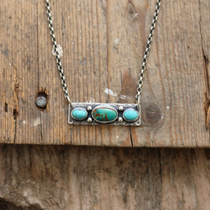 Kings Manassa Turquoise Bar Pendant Necklace