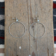 Load image into Gallery viewer, Kings Manassa Turquoise + Sterling Silver Hoop Post Earrings