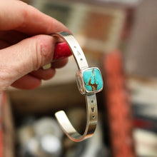 Load image into Gallery viewer, Sterling silver + Number 8 Turquoise cuff - 7”