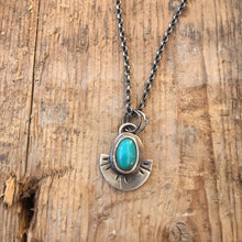 Load image into Gallery viewer, Blue Gem Turquoise Half Moon Necklace #3