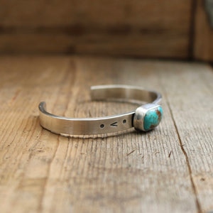 Sterling silver + Number 8 Turquoise cuff - 6”