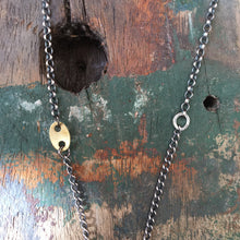 Load image into Gallery viewer, Compass Turquoise Pendant and Vintage Skull Reworked Necklace