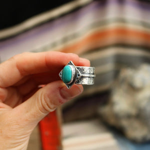 Iron Maiden Turquoise + Sterling Ring - UK S / US 9
